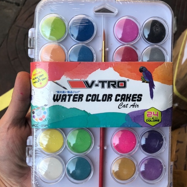 

Baru Water color cake 24 warna cat air vtro LF