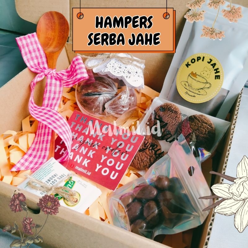 

[COD] Hampers Lebaran gift box Isi Kopi Jahe Gula Jawa Jahe | Parcel Lebaran Unik | Hampers cookies dan coklat Murah Malmil.id