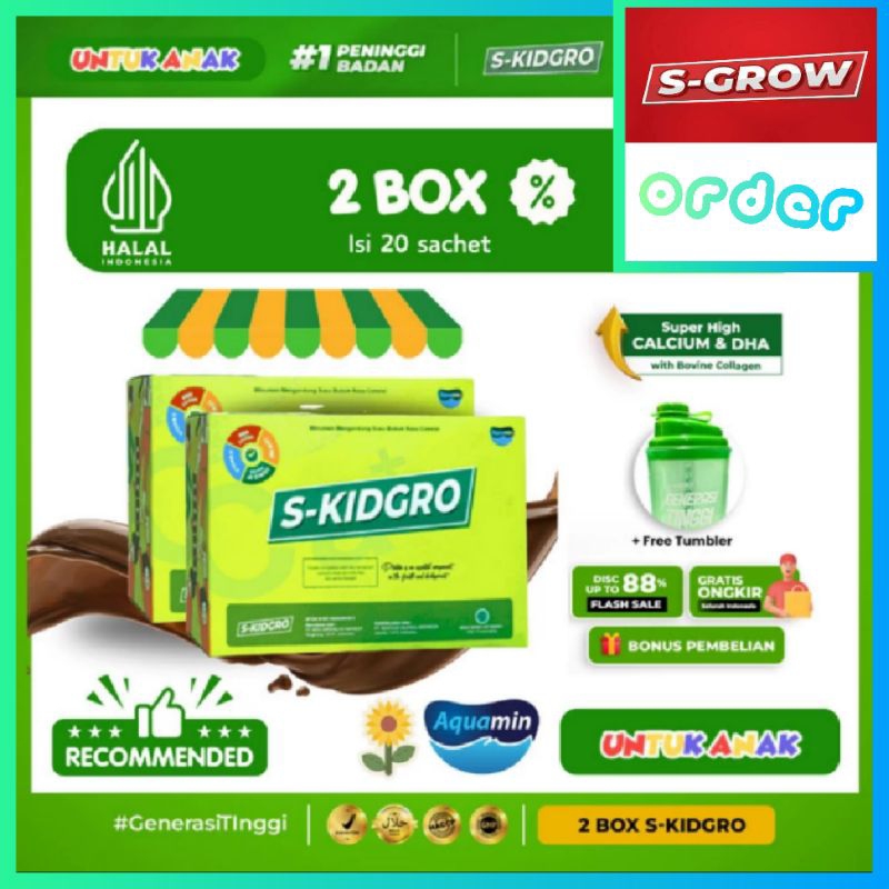 

SKIDGRO PENINGGI BADAN ANAK TERBAIK SUSU TERBAIK KALSIUM CERDAS ANAK - 2 BOX