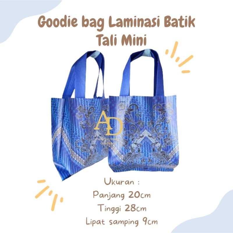 

[LUSINAN 12 PCS] GOODIE BAG LAMINASI TALI MINI 20x28x9 /TAS HAMPERS /TAS SPUNBOND KADO