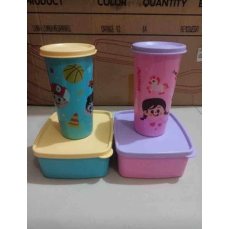 Tumbler Wonder Kids Set Moorlife Kotak Makan Anak