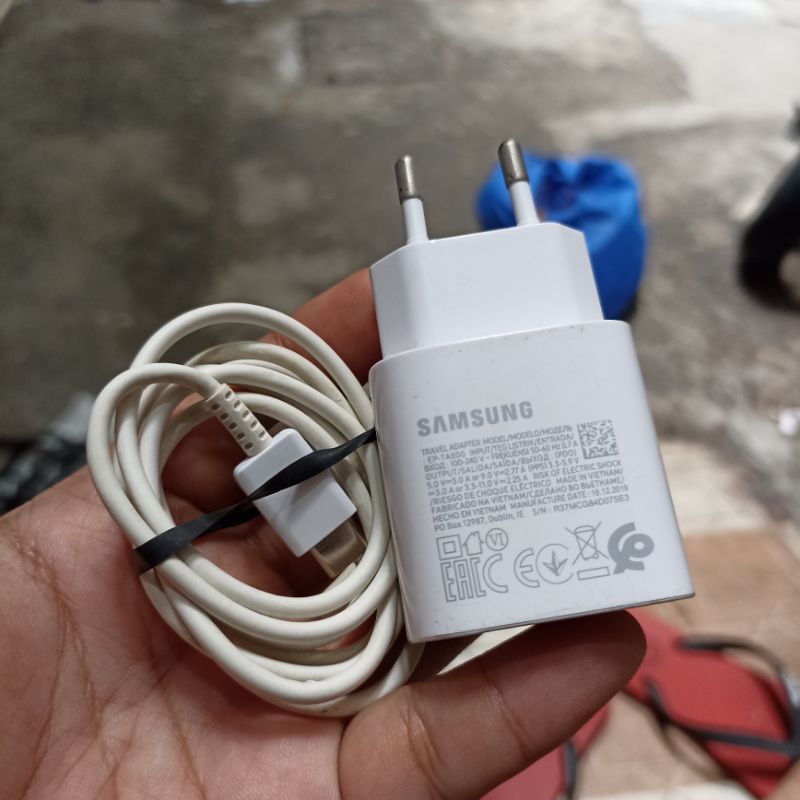 Charger Samsung Copotan bekas s24 a54 A72 dll Asli bawaan 25 Watt