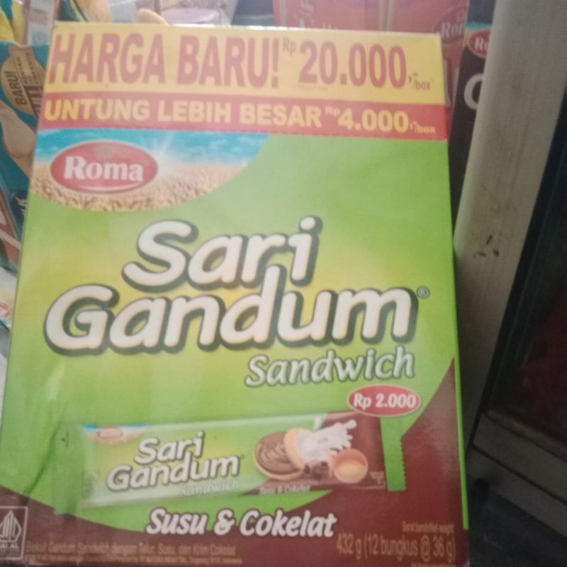 

Sari gandum cokelat sandwich 1box