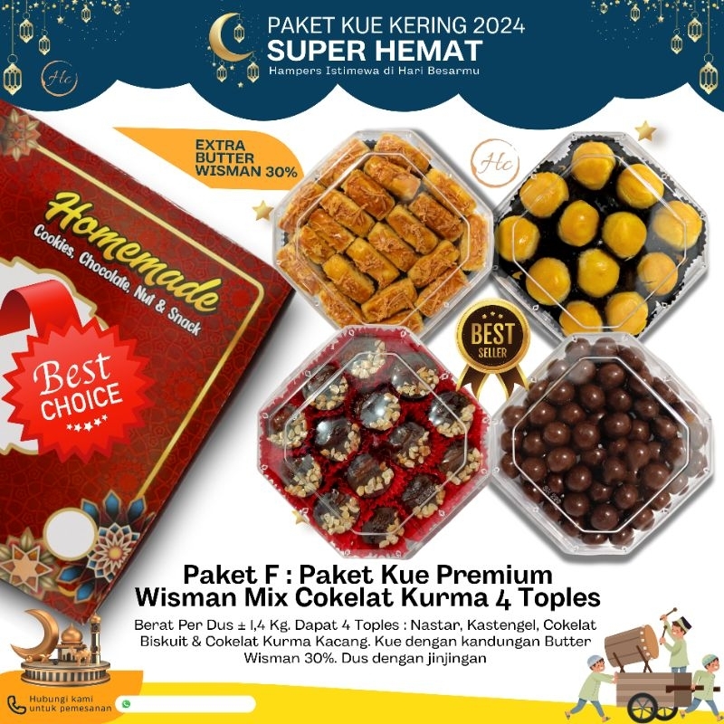 

Paket Kue Kering Mix Coklat Kurma 4 Toples