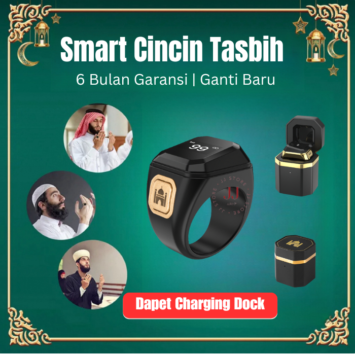 Smart Digital Tasbih Cincin Digital Zikir Ring Charging Tasbih Digital