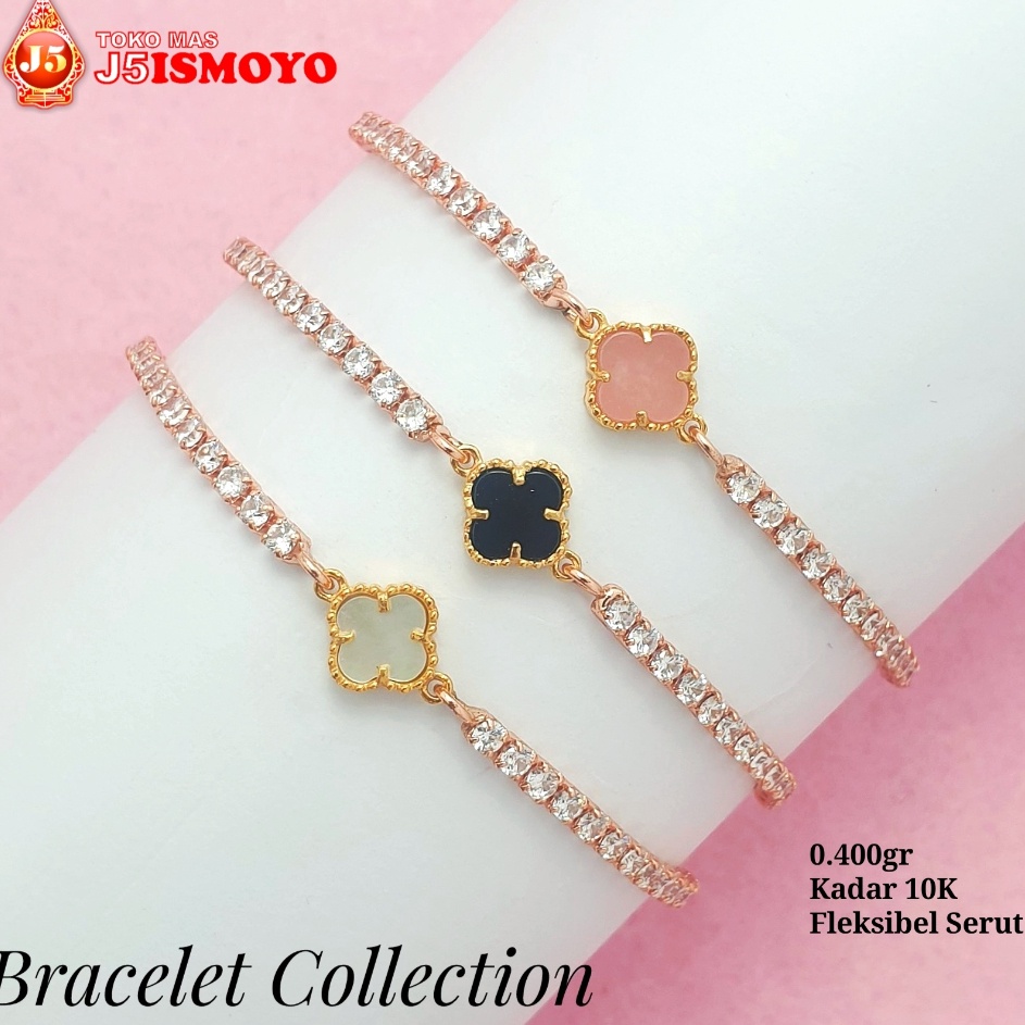 Come Gelang Tali Serut Kombinasi Emas Clover J5 Ismoyo