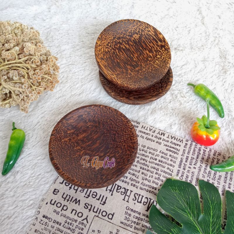 L-AYUCRAFT Tempat sambal bulat kayu aren