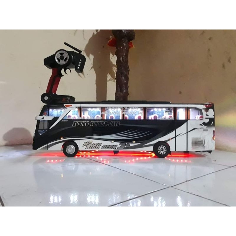 Miniatur bus Stj El brush remot control telolet basuri full lampu