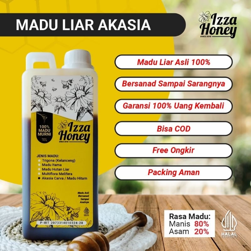 

Madu Liar Akasia Carva Asli 100% - Madu Murni Bersanad Sampai Sarangnya 100% Asli Bergaransi Bisa COD - 1Kg