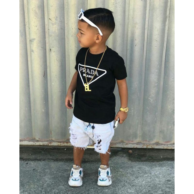 Kaos Anak PRADA Laki laki / Baju Anak laki laki umur 1-8 Tahun / Bahan Katun combed 30s
