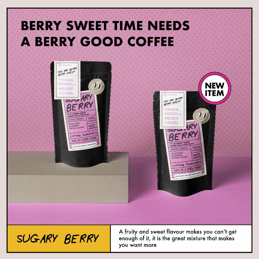 

Biji Kopi 100% Arabica Sugary Berry - Medium Roast