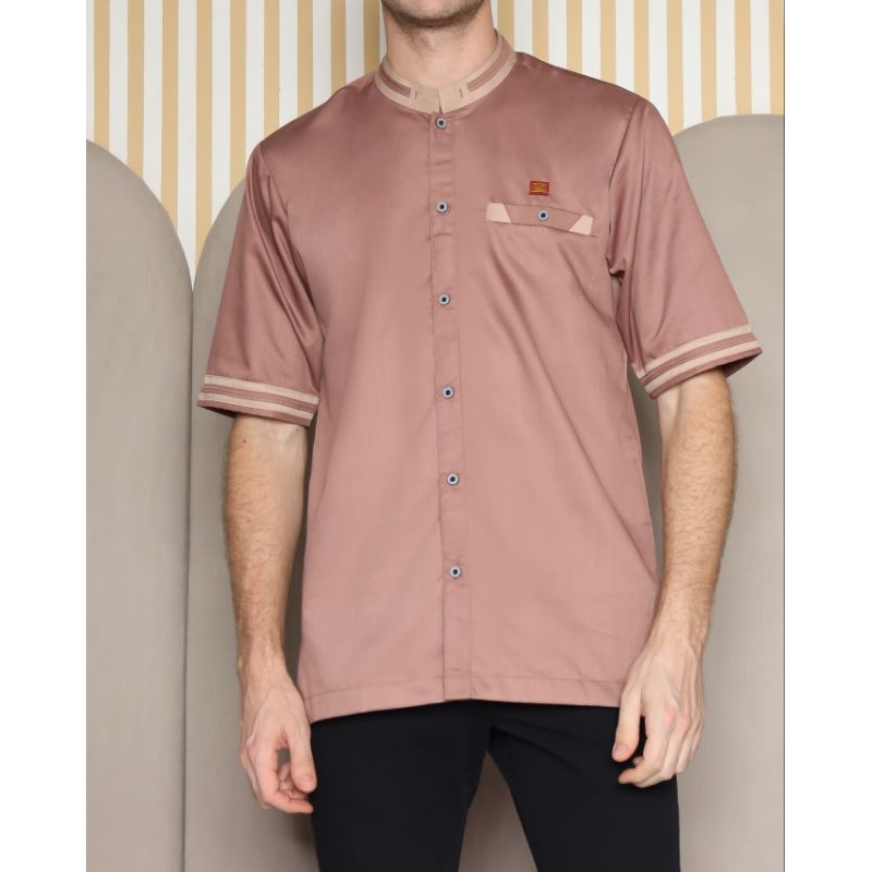 Baju koko Adrikni Fashion Muslim Pria Dewasa warna milo