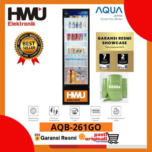 AQUA AQB261GO SHOWCASE DISPLAY COOLER 4 RAK 258L AQB-261GO