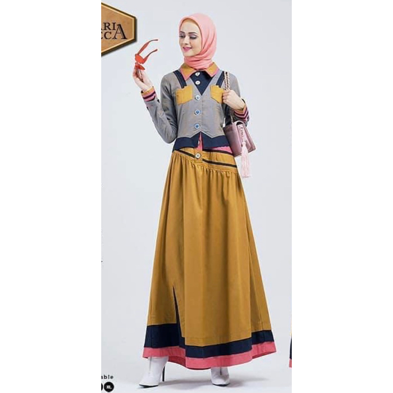 GAMIS TUNEECA ALMARI AT-0319009 /DRESS GAMIS KEKINIAN ORIGINAL CANTIK /BUSANA MUSLIMAH EKSLUSIF (PRO