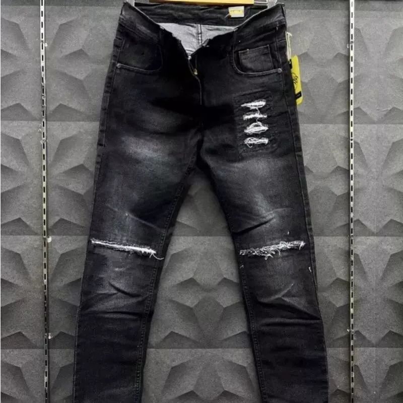 Snow Wash Bikers 411 Celana Jeans Bikers Pria Berbahan Jeans Denim Melar Ukuran Big Size 27 Sampai 3