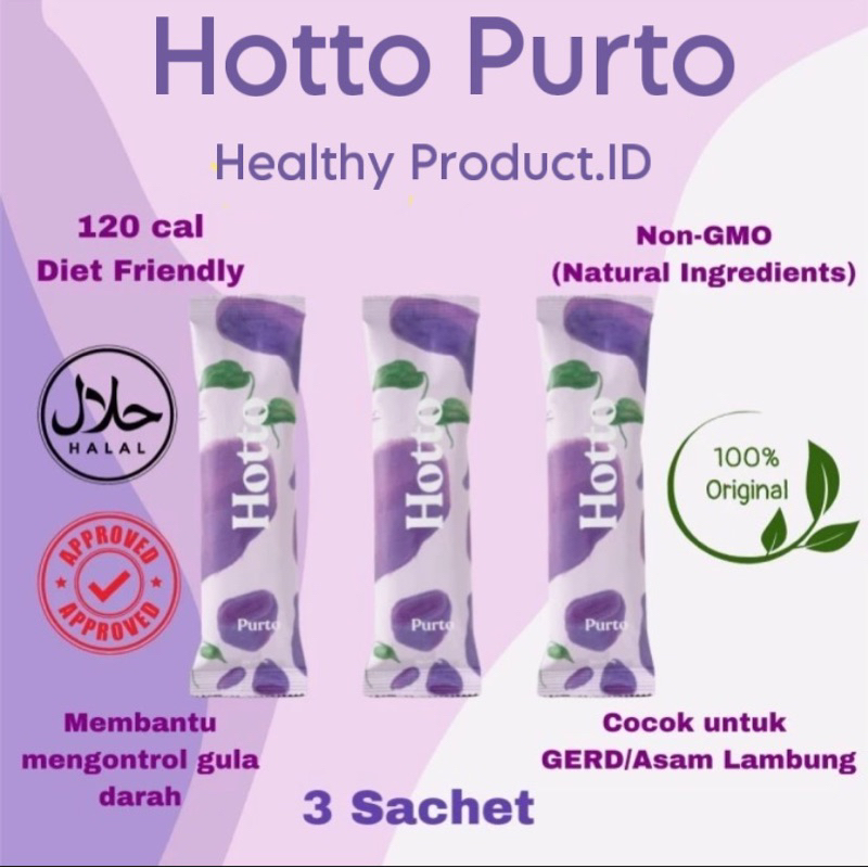 

Hotto Purto Multigrain With Purple Potato/Ubi Ungu Tinggi Serat (3 Sachet) Original