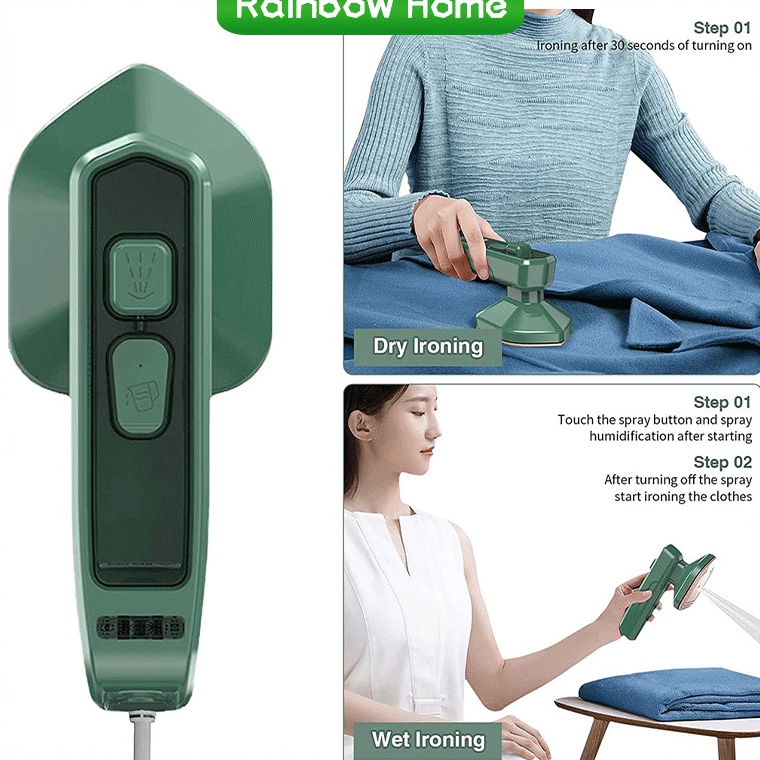 EHK Rainbow Home Setrika Uap Mini Portabel Terbaru Simpel Gosokan Philips Travel Low Watt Kekinian S