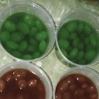 

manisan kolang kaling rasa pandan dengan gula asli