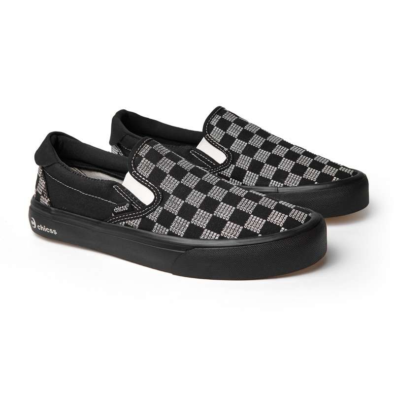 Original Chicss Sepatu Slipon Phantom Black - Sneakers Casual Sepatu Pria Wanita