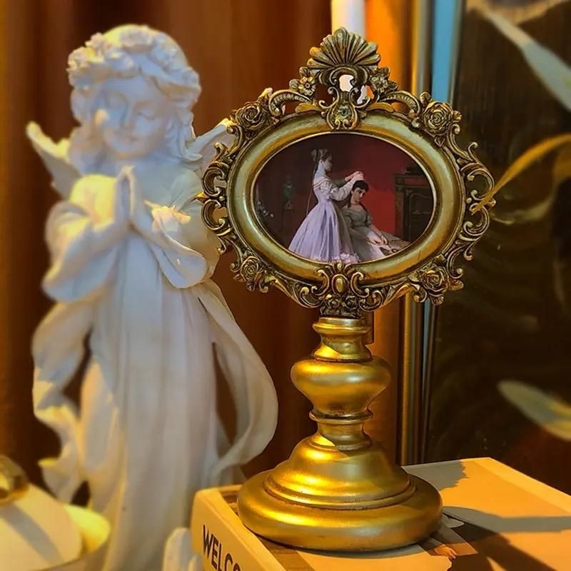 Retro Photo Frame Vintage Standing Frame Bingkai Foto Antik Frame Gold Frame Foto Gold Brass Mini Uk