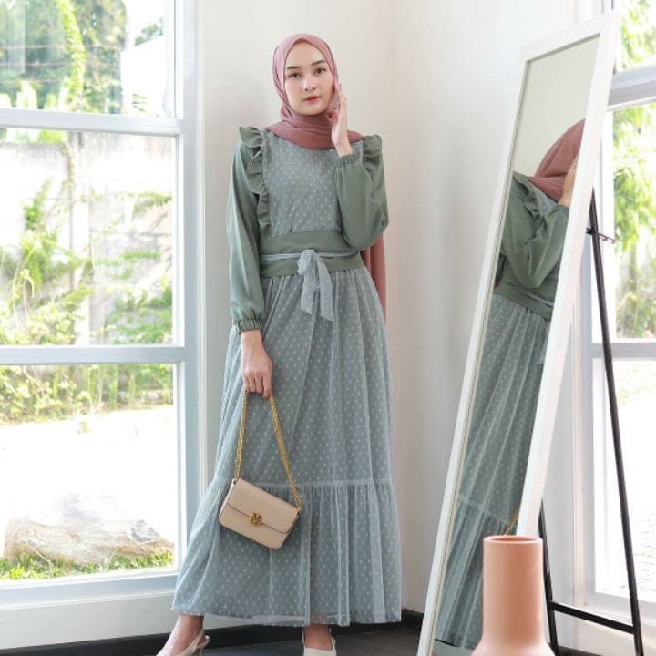 Grosir gamis anak remaja wanita perempuan cewek tanggung Terbaru SANIA SET Usia 12Tahun 13Tahun 14Ta