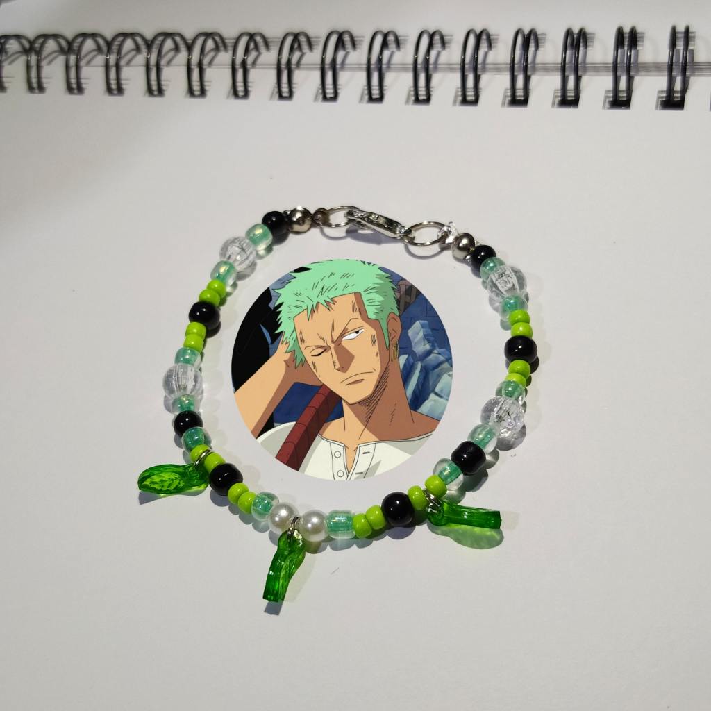 RORONOA ZORO Beads Bracelet - Gelang Manik RORONOA ZORO - Anime One Piece