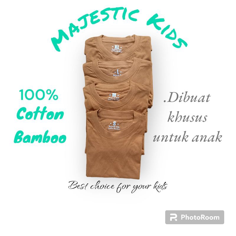 Kaos Polos Anak Almond Brown 'Cotton Bamboo'