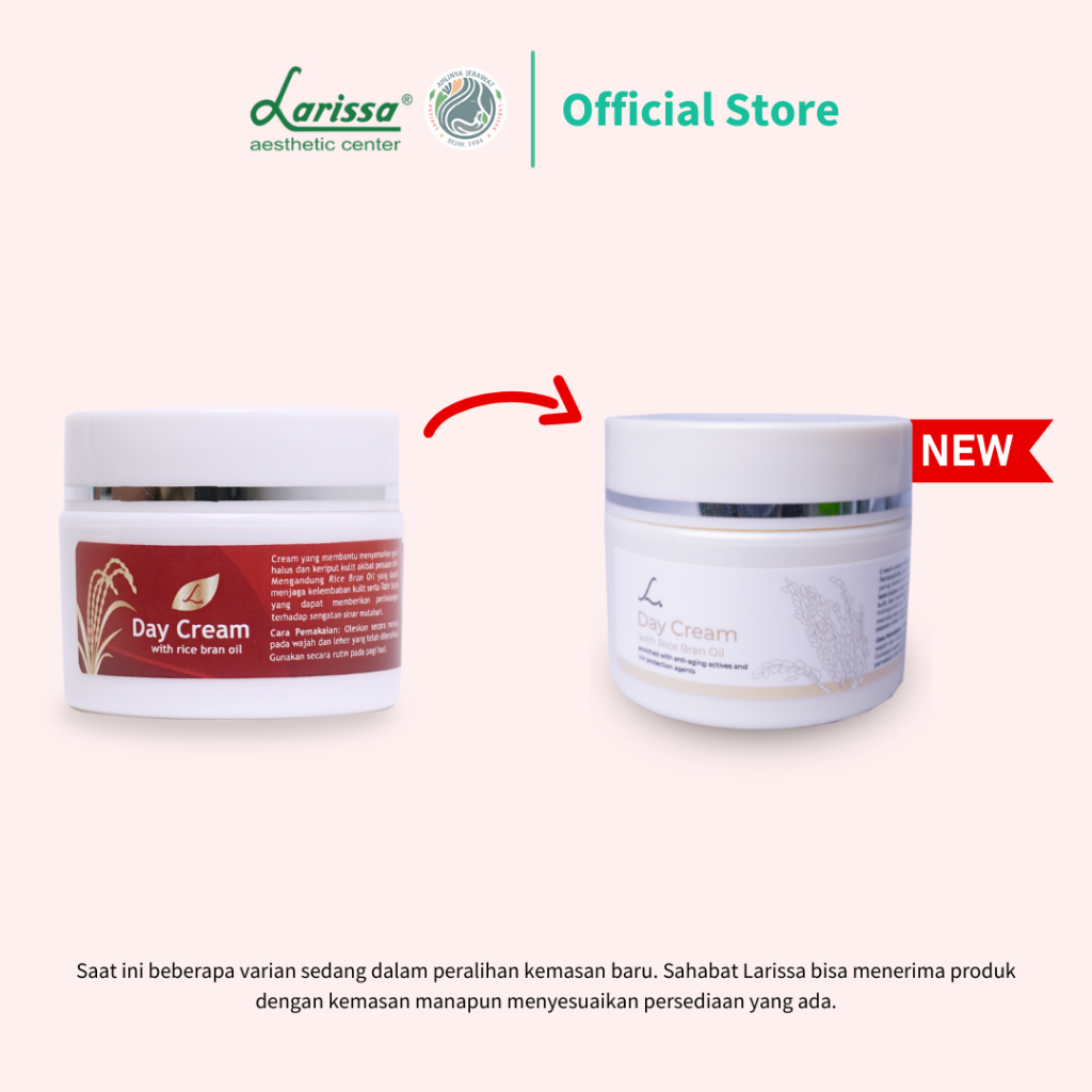 Larissa Day Cream Rice Bran Oil Series, Krim Pagi Larissa