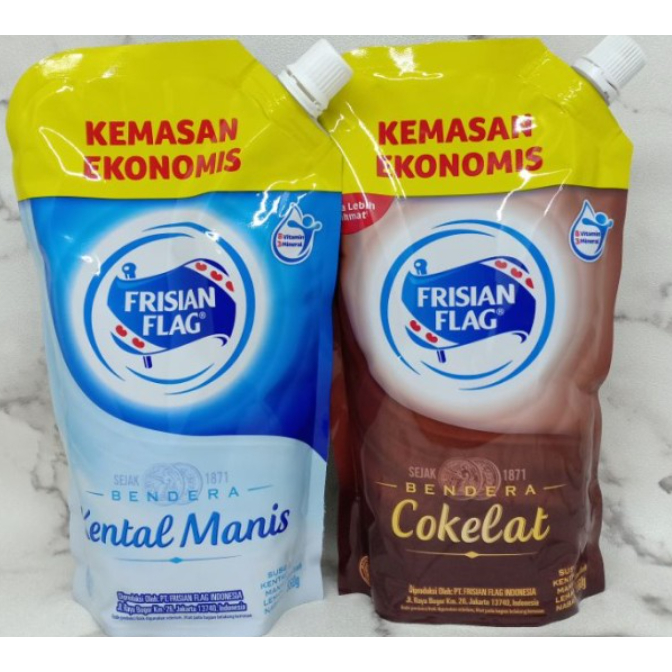

RK60 FRISIAN FLAG BENDERA KRIMER SUSU KENTAL MANIS POUCH 545 GR PUTIH COKLAT