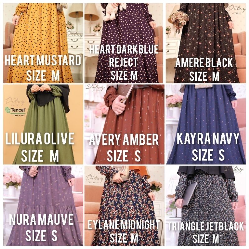 PRELOVED DITSY SIZE S dan M (BACA DESKRIPSI)