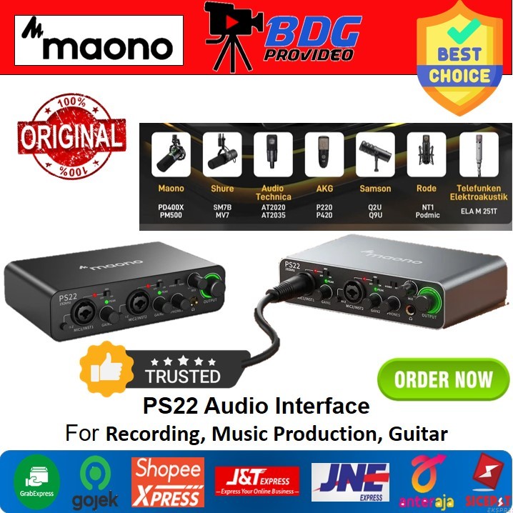 Maono PS22 AUDIO INTERFACE / Audio Interface Maono PS22 Recording Live Streaming Gaming Soundcard