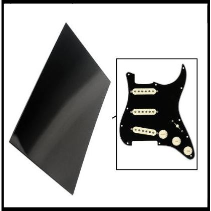 Bahan Material Pickguard Pelindung Body Gitar Black 3 Ply