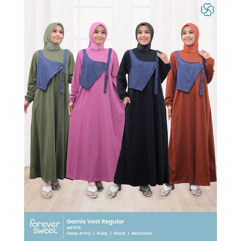FOREVER SWEET GAMIS POLOS BAHAN KAOS