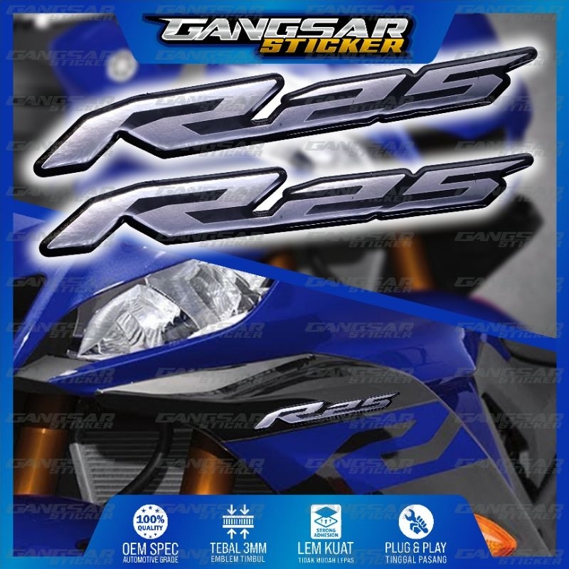 Emblem yamaha R25 / emblem timbul yamaha R25 /  emblem yamaha R25 / stiker logo R25