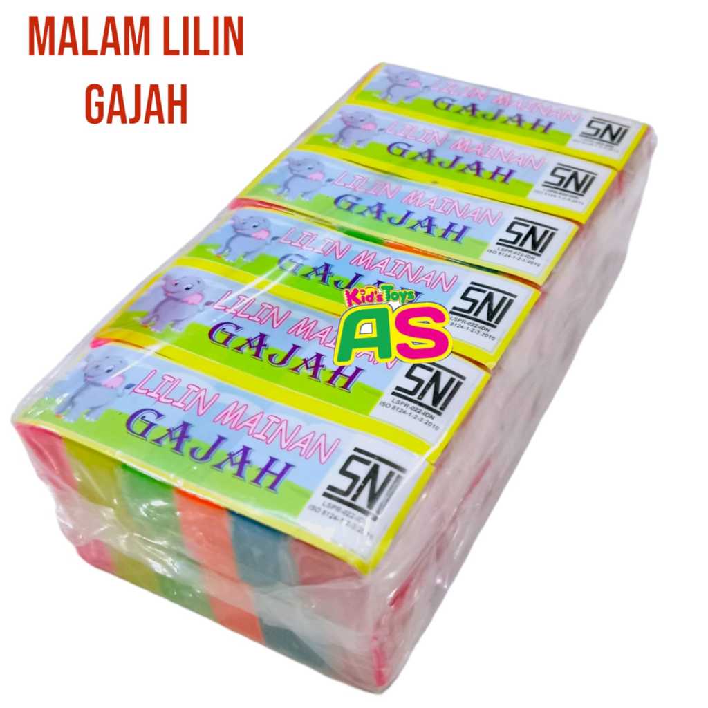 1 PACK ISI 12 SLOP MAINAN MALAM GAJAH / MAINAN MALAM LILIN / MAINAN MALAM BENTUK / MALAM LILIN GAJAH