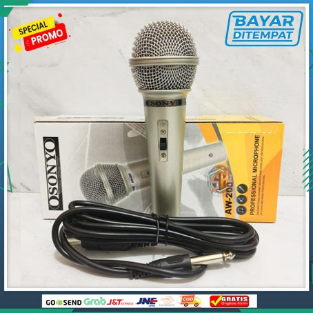 mic aw 200 microphone kabel panjang microphone osonyo mic karaoke/mic karaoke suara jernih