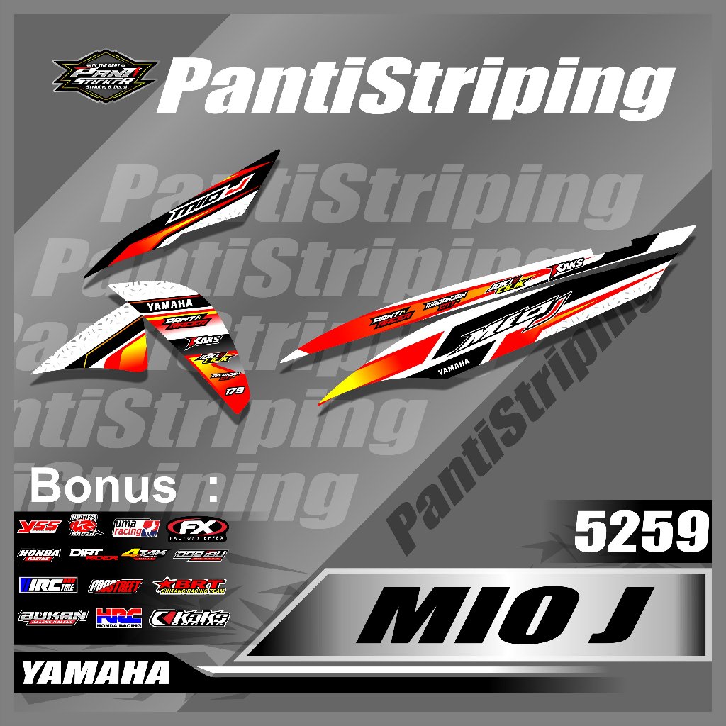 Sticker Striping Motor MIO J Variasi Racing Semifull - Sticker skotlet aksesoris YAMAHA MIO J New De