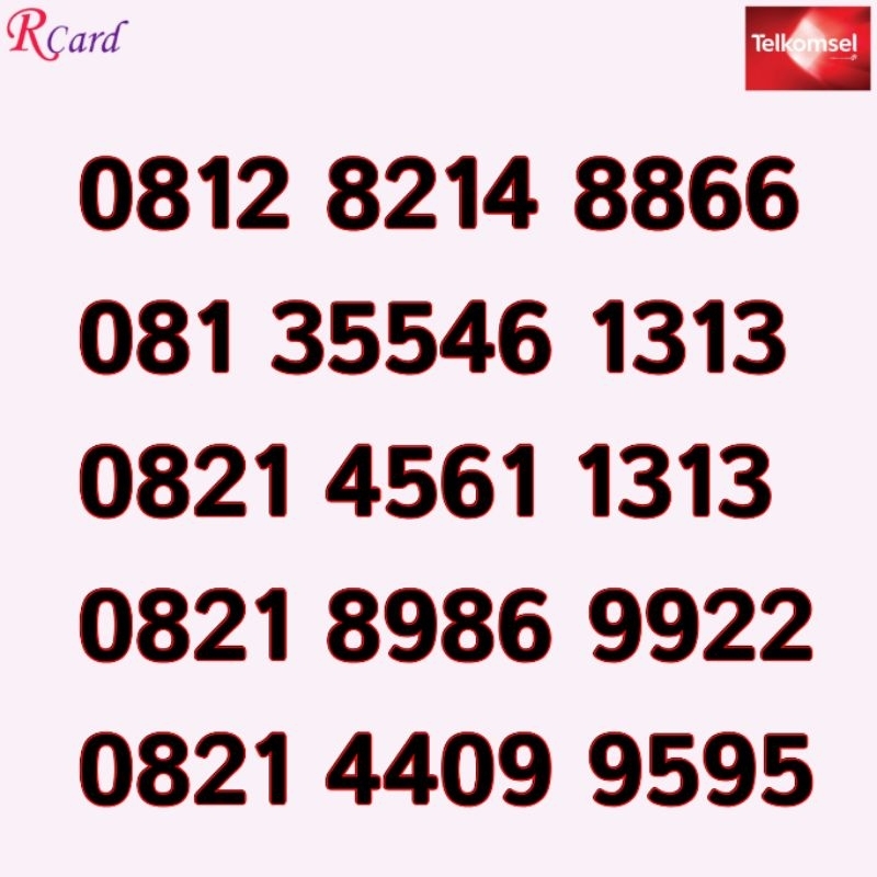 Nomor Cantik Simpati ABAB 1313 8686 9595 9922 8866