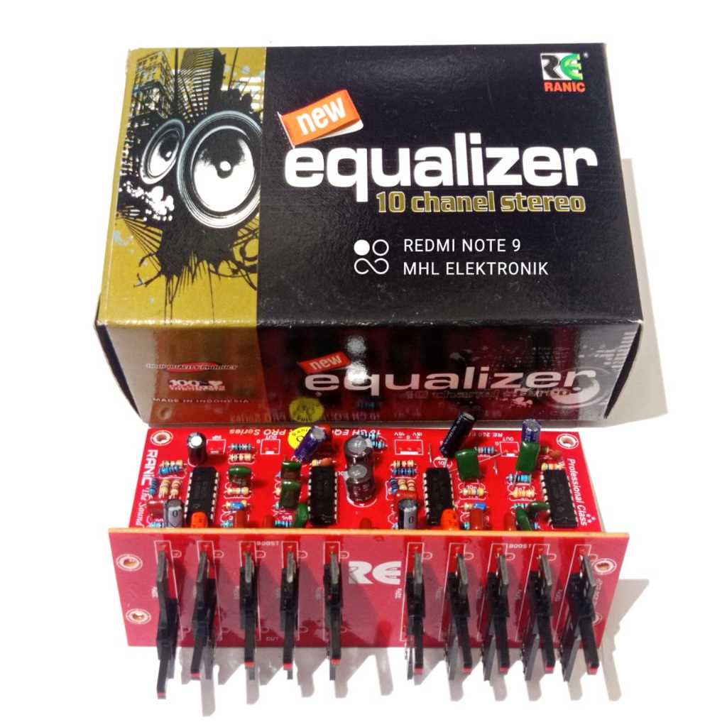 KIT EQUALIZER STEREO 10 CH EQUALISER 10 CHANNEL RANIC