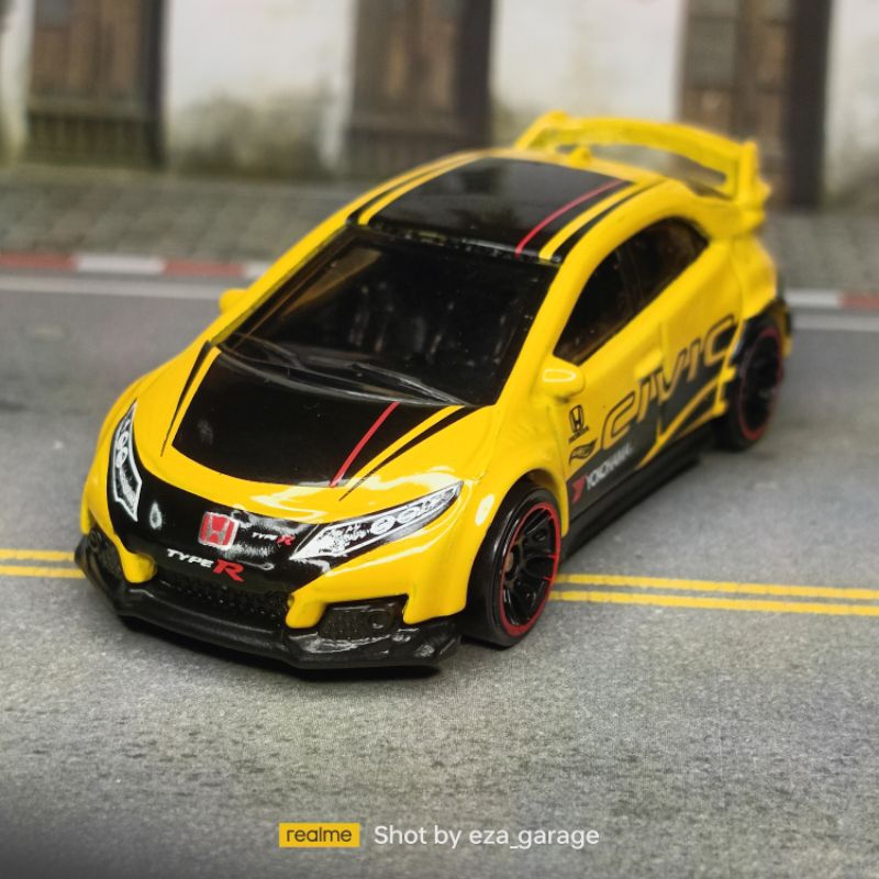 Hotwheels Loose 16 Honda Civic Type R Warna Kuning Tampo Yokohama