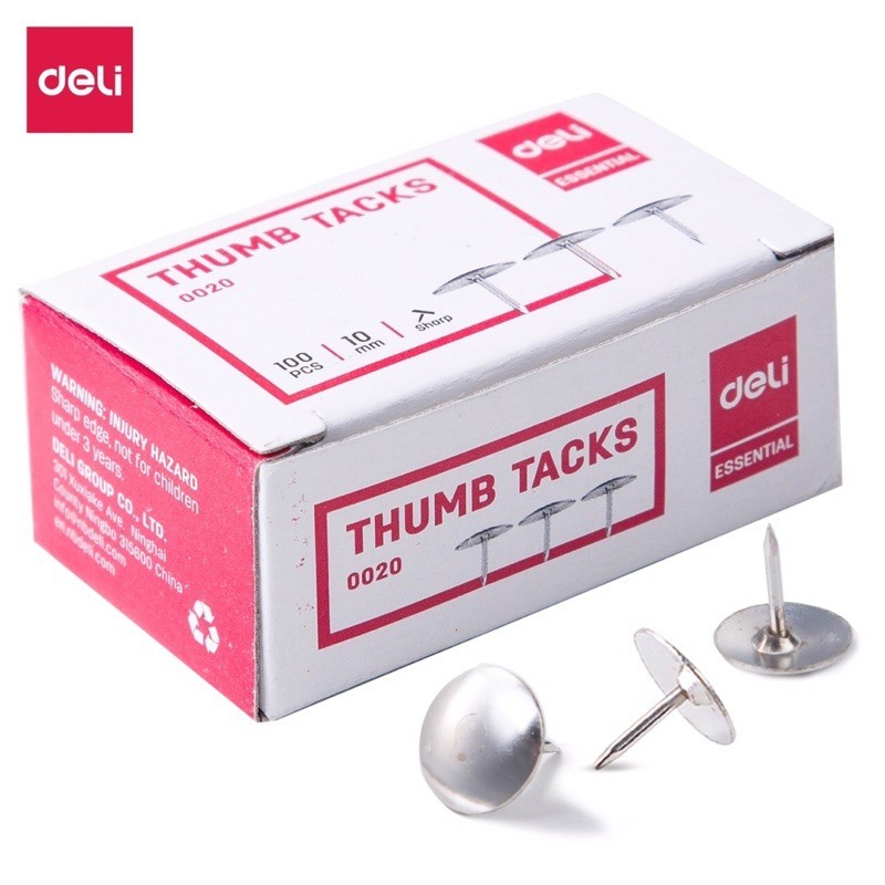 

Deli Thumb Tacks / Paku Payung Pines #3, 10mm, 3/8'' E0020