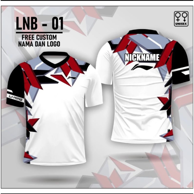 jersey kaos baju badminton bulu tangkis lining