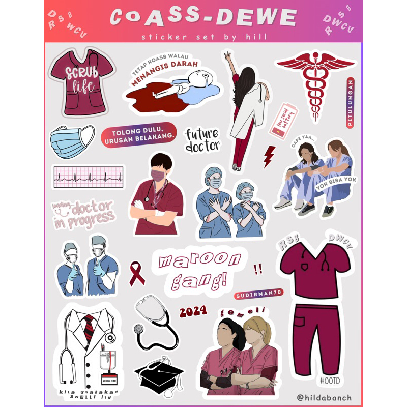 

STICKER COASS DEWE - Sticker Kedokteran Koass Ipad Tablet Laptop