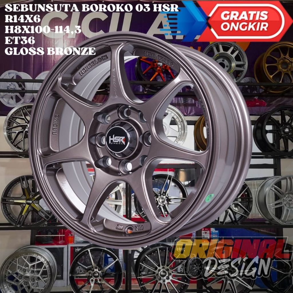 Velg Mobil Racing Ring 14 HSR SEBUNSUTA R14 AVANZA XENIA COLT CARRY FUTURA