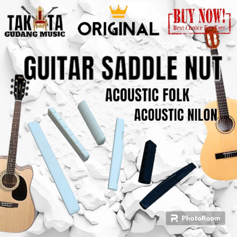 Sepasang 2pcs Saddle Nut Gitar Akustik String Folk Saddle Nut Classic Nilon