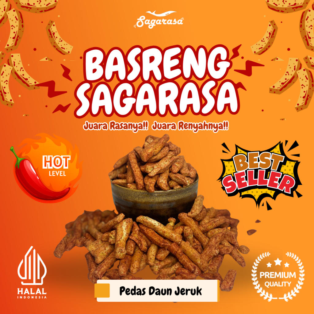 

[FLASH SALE !] Basreng Pedas Daun Jeruk Sagarasa Snack