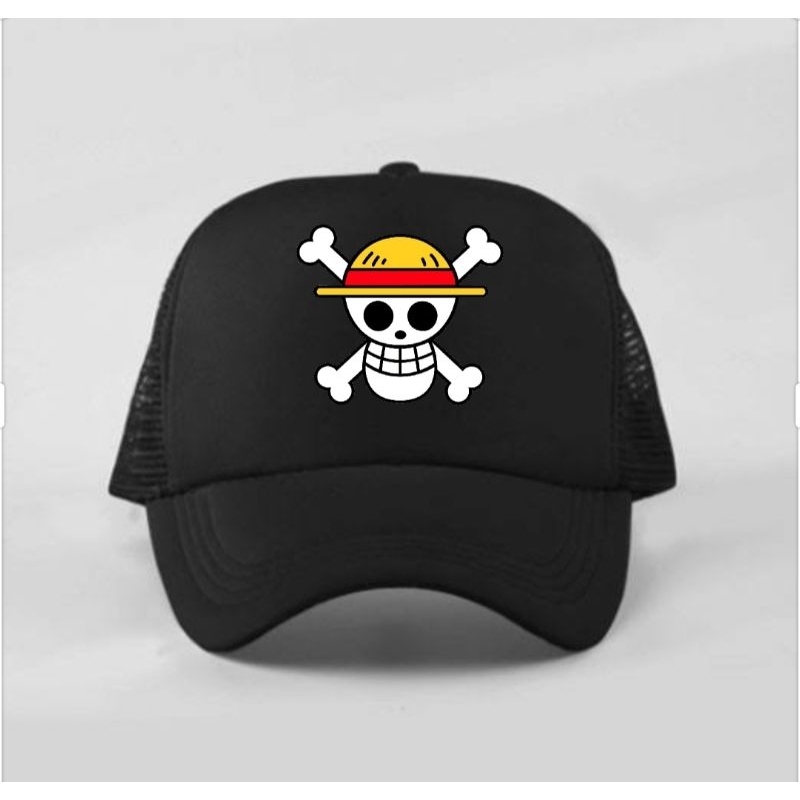 Topi Trucker Dewasa One Piece Mugiwara/Topi Jaring One Piece/Topi Baseball One Piece