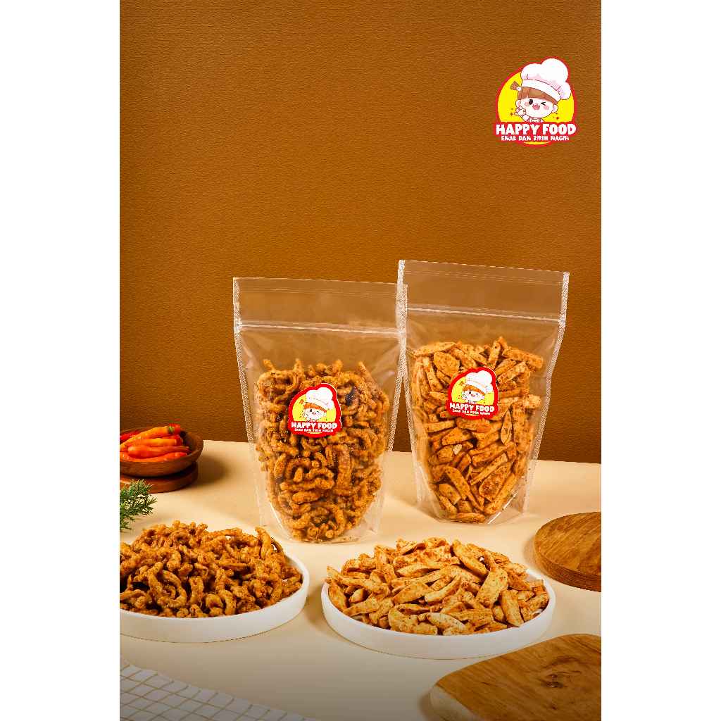 

Paket Hemat Basreng Pedas & Original Premium Happy Food Viral Bumbu Melimpah kemasan 500 gram