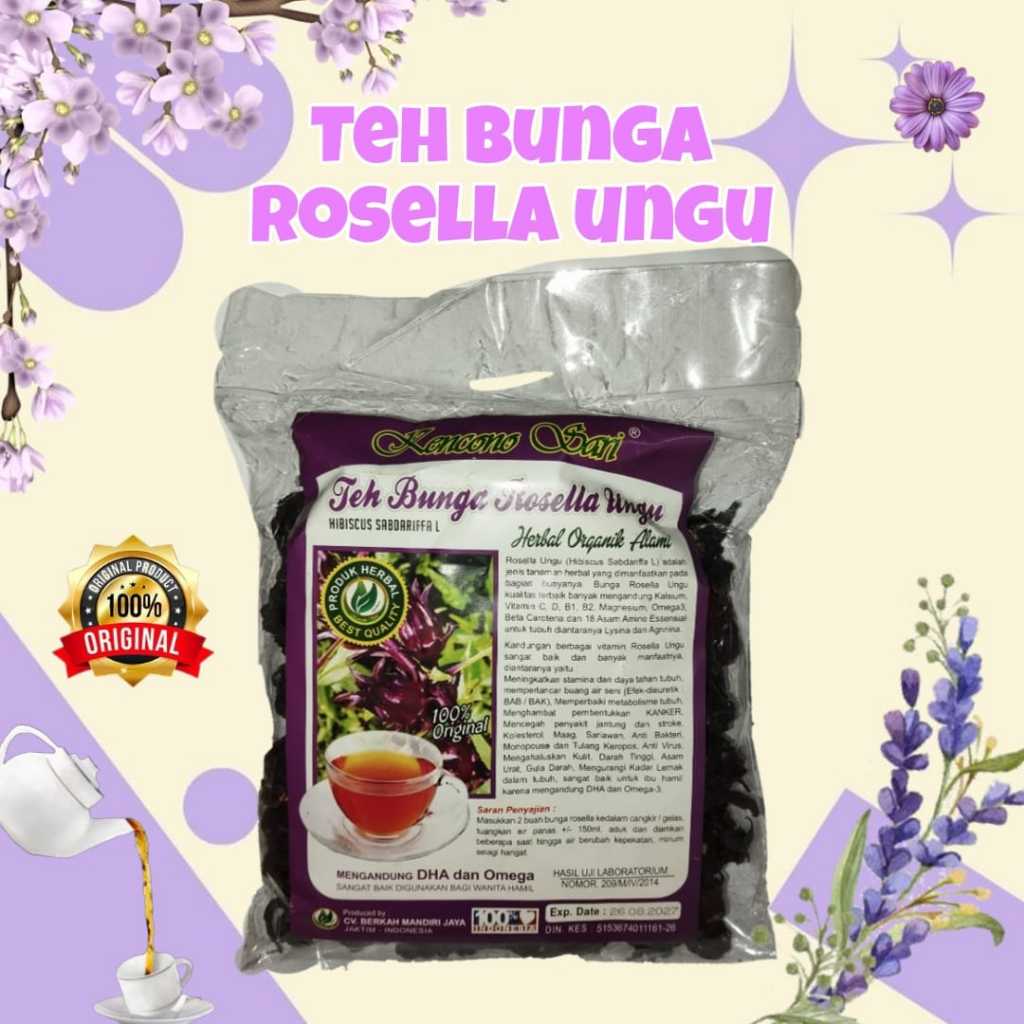 

Teh Herbal Bunga Rosella ungu Kencono Sari 100GRAM