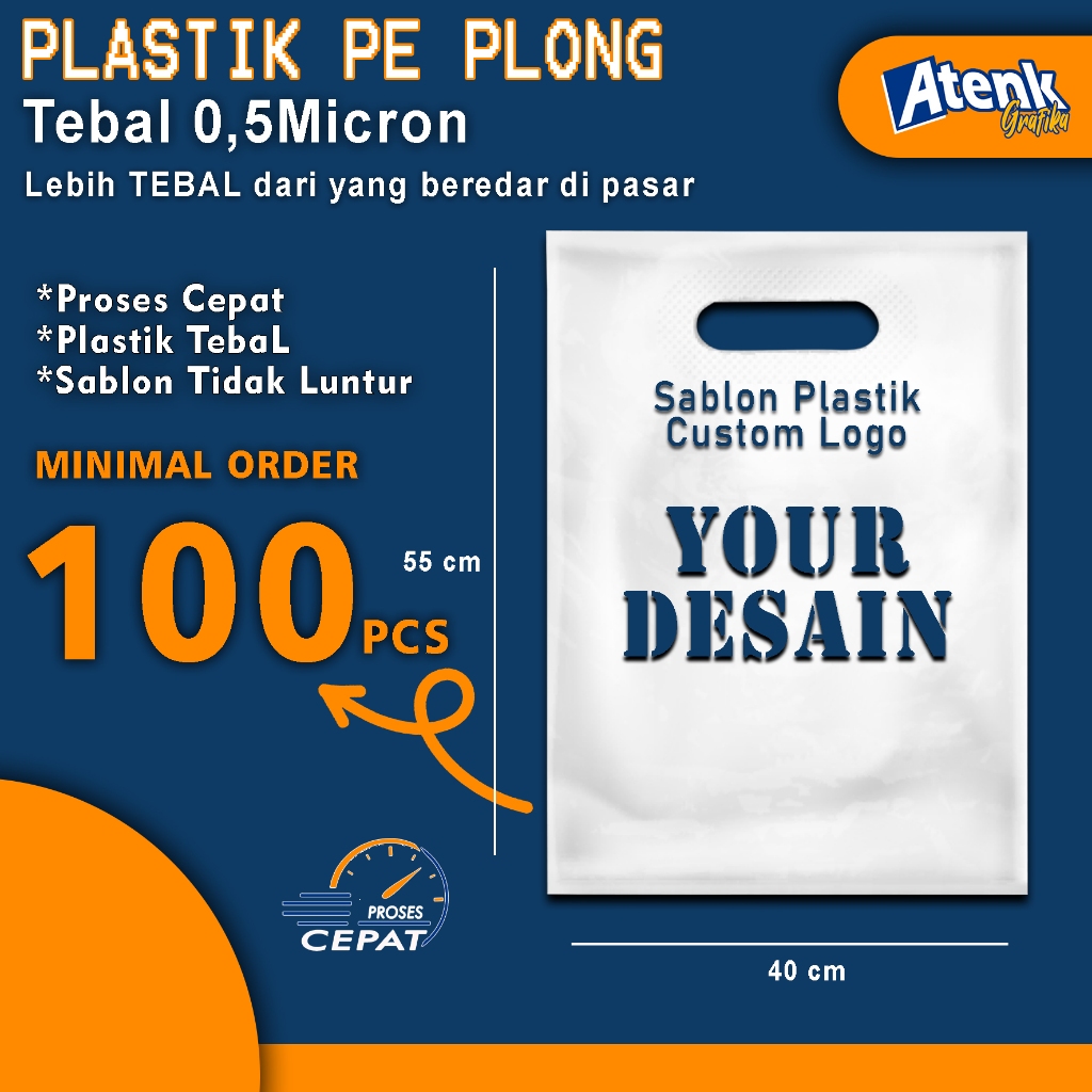 

Plastik Sablon Packing Olshop Plong 40x55 Murah